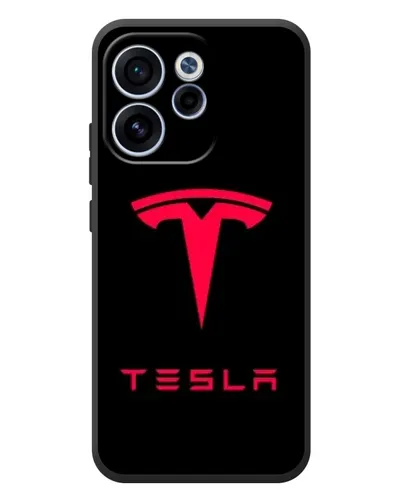 Чехол для OPPO Reno 15F с картинкой «Tesla Red Logo»
