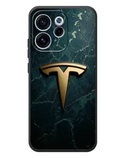 Чехол для OPPO Reno 15F с картинкой «Мраморная Tesla Gold»