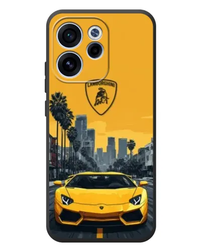 Чехол для OPPO Reno 15F с картинкой «Желтый Lamborghini город» Чехол для OPPO Reno 15F с картинкой «Желтый Lamborghini город»