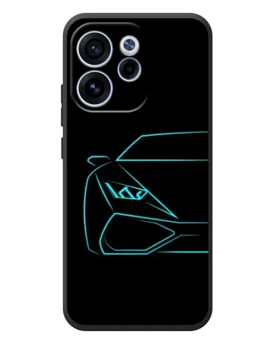 Чехол для OPPO Reno 15F с картинкой «Голубой силуэт Lamborghini» Чехол для OPPO Reno 15F с картинкой «Голубой силуэт Lamborghini»