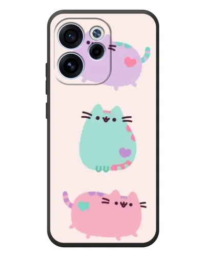 Чехол для OPPO Reno 15F с картинкой «Pusheen трио»