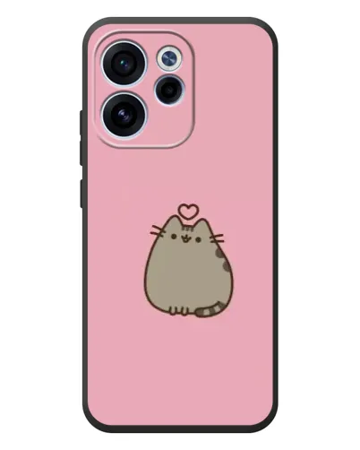 Чехол для OPPO Reno 15F с картинкой «Pusheen сердце»