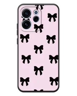 Чехол для OPPO Reno 15F с картинкой «Черные банты Coquette»