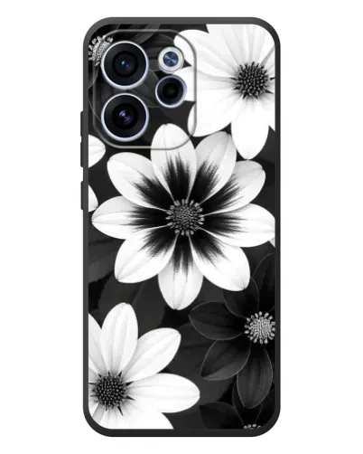 Чехол для OPPO Reno 15F с картинкой «Монохромные астры»