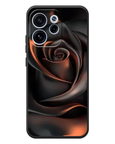 Чехол для OPPO Reno 15F с картинкой «Шелковая черная роза»