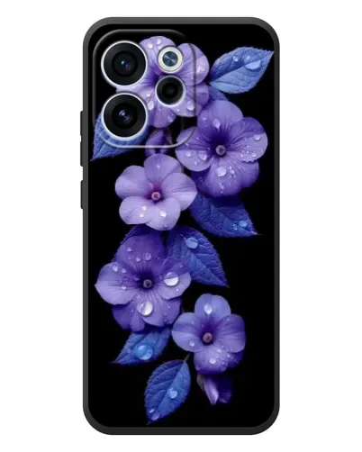 Чехол для OPPO Reno 15F с картинкой «Фиолетовые цветы с росою»