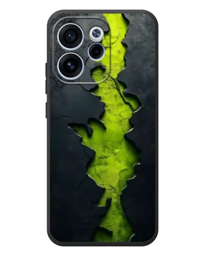 Чехол для OPPO Reno 15F с картинкой «Салатовый разлом скалы»