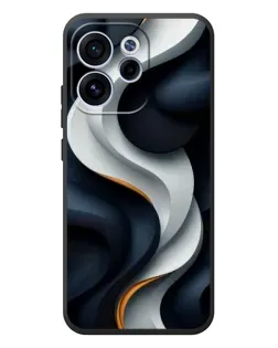 Чехол для OPPO Reno 15F с картинкой «Объемные черно-белые ленты» Чехол для OPPO Reno 15F с картинкой «Объемные черно-белые ленты»