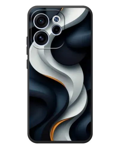 Чехол для OPPO Reno 15F с картинкой «Объемные черно-белые ленты»