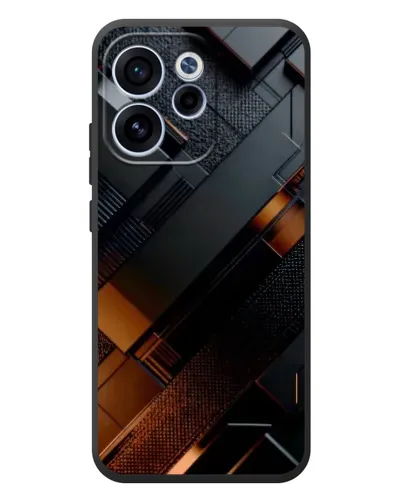 Чехол для OPPO Reno 15F с картинкой «Черные геометрические блоки»