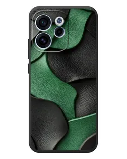 Чехол для OPPO Reno 15F с картинкой «Зеленые кожаные волны»