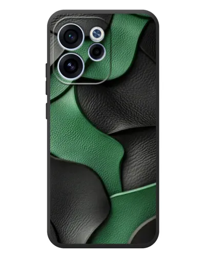 Чехол для OPPO Reno 15F с картинкой «Зеленые кожаные волны»