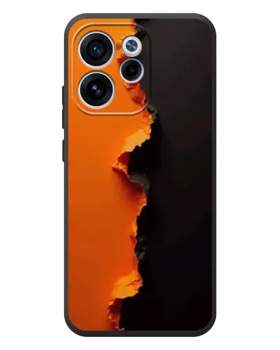 Чехол для OPPO Reno 15F с картинкой «Оранжевый разлом»