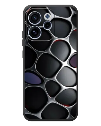 Чехол для OPPO Reno 15F с картинкой «Объемная темная решетка»