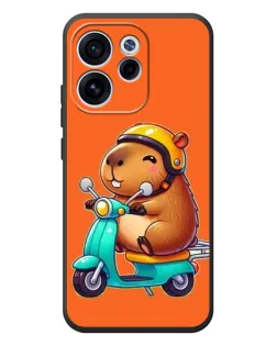 Чехол для OPPO Reno 15F с картинкой «Капибара на скутере»