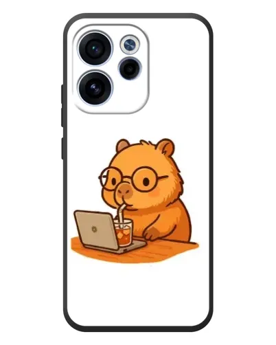 Чехол для OPPO Reno 15F с картинкой «Капибара с ноутбуком» Чехол для OPPO Reno 15F с картинкой «Капибара с ноутбуком»