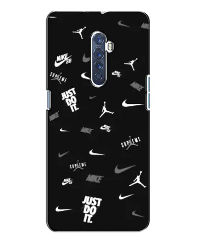 Чехол для OPPO Reno 2 с картинкой «Nike Black Pattern» Чехол для OPPO Reno 2 с картинкой «Nike Black Pattern»