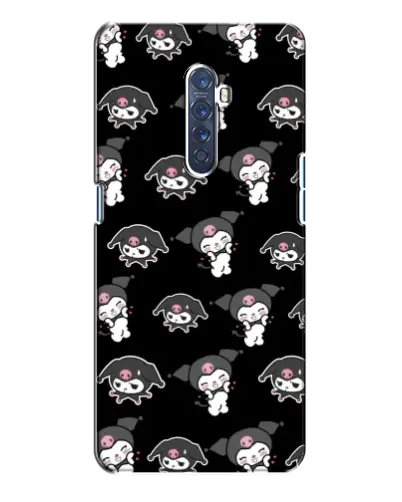 Чохол для OPPO Reno 2 з картинкою «Чорний паттерн Kuromi»