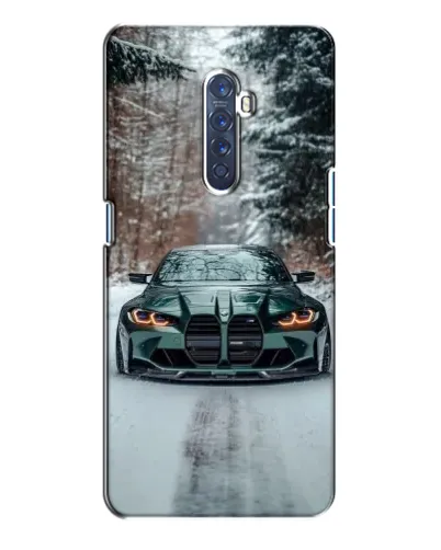 Чохол для OPPO Reno 2 з картинкою «BMW у зимовому лісі»
