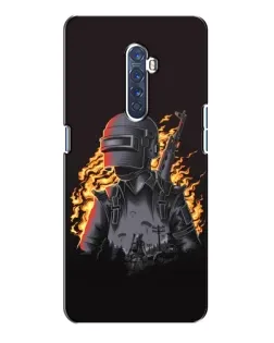 Чехол для OPPO Reno 2 с картинкой «PUBG — огненный силуэт»