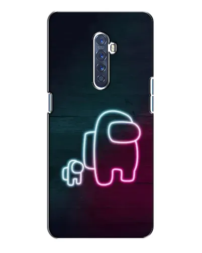 Чехол для OPPO Reno 2 с картинкой «Among Us неон-арт»