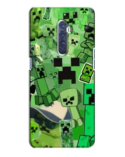 Чехол для OPPO Reno 2 с картинкой «Криперы Minecraft»