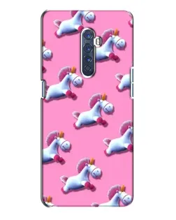 Чехол для OPPO Reno 2 с картинкой «Единороги на розовом»