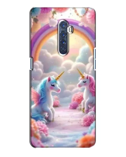 Чехол для OPPO Reno 2 с картинкой «Радуга и единороги» Чехол для OPPO Reno 2 с картинкой «Радуга и единороги»