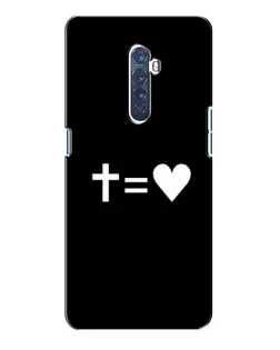 Чехол для OPPO Reno 2 с картинкой «Крест и Сердце»
