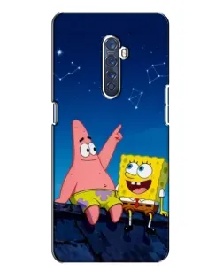 Чохол для OPPO Reno 2 з картинкою «Губка Боб та Патрік вночі»