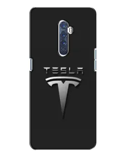 Чохол для OPPO Reno 2 з картинкою «Сталевий логотип Tesla»