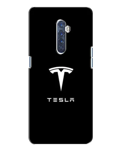 Чохол для OPPO Reno 2 з картинкою «Tesla White Logo»