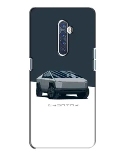 Чохол для OPPO Reno 2 з картинкою «Сріблястий Cybertruck Tesla»