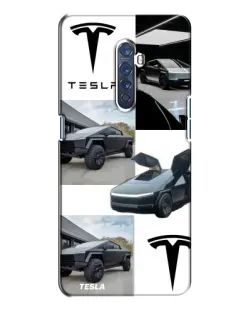 Чохол для OPPO Reno 2 з картинкою «Колаж Cybertruck Tesla»