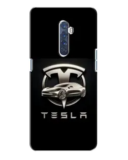 Чохол для OPPO Reno 2 з картинкою «Tesla — срібне авто»
