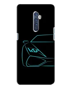 Чохол для OPPO Reno 2 з картинкою «Блакитний силует Lamborghini» Чохол для OPPO Reno 2 з картинкою «Блакитний силует Lamborghini»