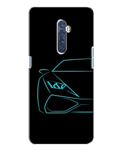 Чохол для OPPO Reno 2 з картинкою «Блакитний силует Lamborghini» Чохол для OPPO Reno 2 з картинкою «Блакитний силует Lamborghini»