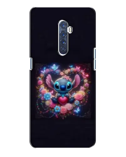 Чехол для OPPO Reno 2 с картинкой «Stitch в цветах»