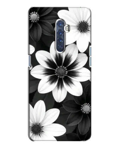 Чехол для OPPO Reno 2 с картинкой «Монохромные астры»