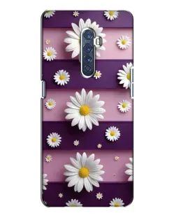 Чохол для OPPO Reno 2 з картинкою «Ромашки на фіолетовому»