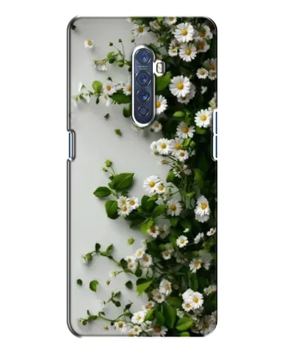 Чехол для OPPO Reno 2 с картинкой «Ветка мелких белых цветов»