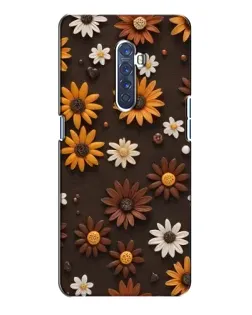 Чохол для OPPO Reno 2 з картинкою «Візерунок з маленьких соняшників»