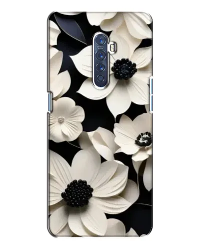 Чехол для OPPO Reno 2 с картинкой «Объемные белые цветы»