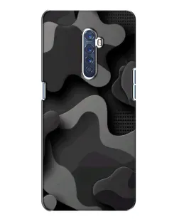 Чохол для OPPO Reno 2 з картинкою «Темний абстрактний камуфляж»