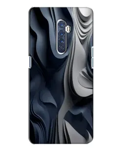 Чохол для OPPO Reno 2 з картинкою «Об'ємні сині складки»