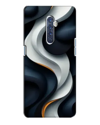 Чехол для OPPO Reno 2 с картинкой «Объемные черно-белые ленты» Чехол для OPPO Reno 2 с картинкой «Объемные черно-белые ленты»