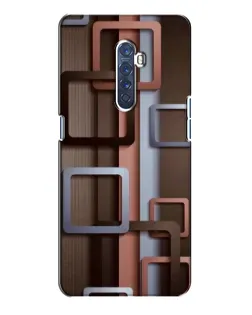 Чохол для OPPO Reno 2 з картинкою «Коричневі об'ємні квадрати»