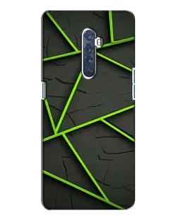 Чехол для OPPO Reno 2 с картинкой «Зеленые геометрические линии»