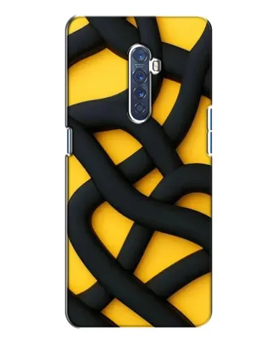 Чехол для OPPO Reno 2 с картинкой «Черное желтое переплетение» Чехол для OPPO Reno 2 с картинкой «Черное желтое переплетение»