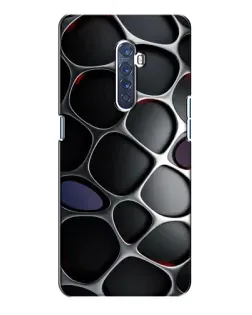 Чехол для OPPO Reno 2 с картинкой «Объемная темная решетка»